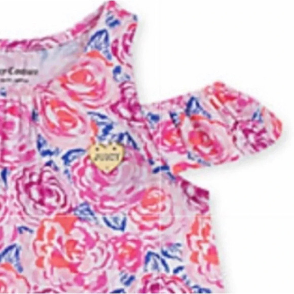 JUICY COUTURE NEW GIRLS PINK FLORAL DRESS TOP BOTTOM EASTER SIZE 6 - Picture 5 of 6